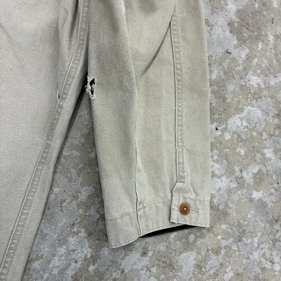 LL Bean Mens Field Jacket Mens Large Beige Collar Barn Chore Unlined - Picture 13 of 14
